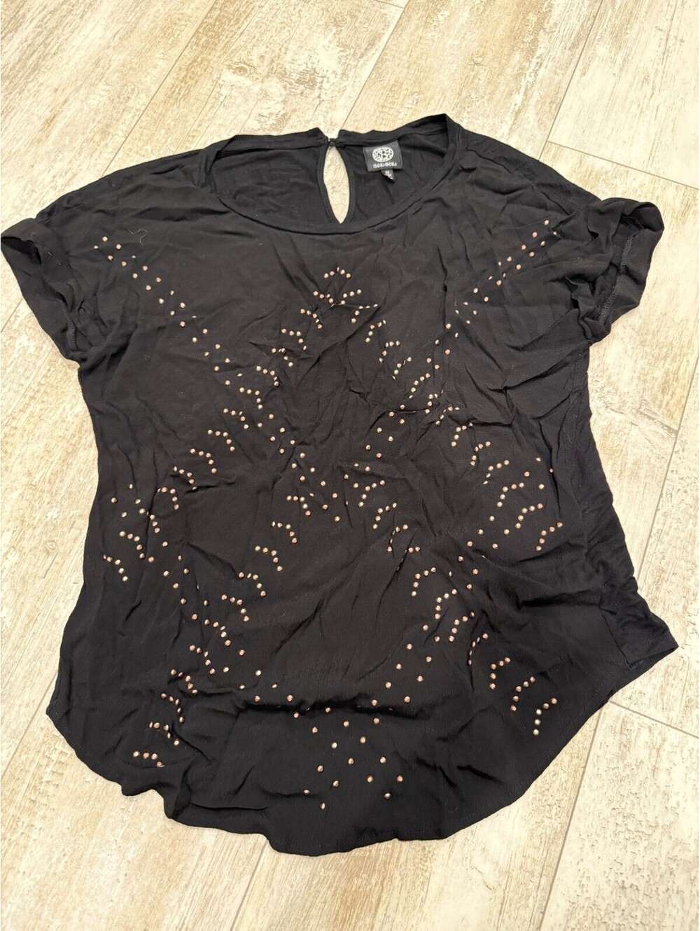Bobeau Women's Black Studded Dolman Top M USA